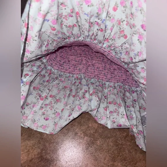 LoveShackFancy x Target Adeline Floral Print Smocked Tiered Mini Dress size XXS - Picture 8 of 12